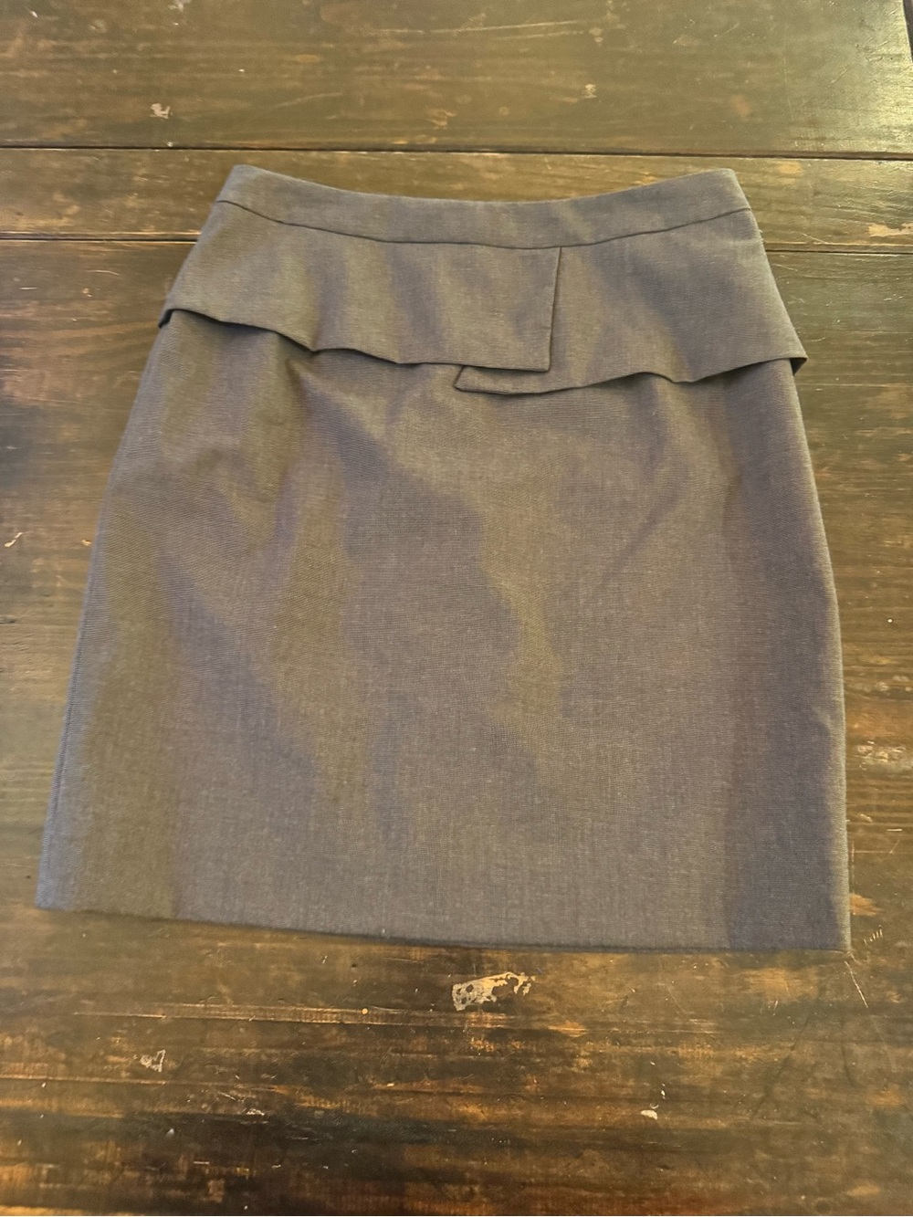 Gianni Bini Grey Pencil Skirt with Peplum Trim